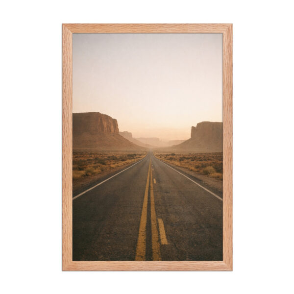 Desert Highway Framed Image - Red Oak, 12×18